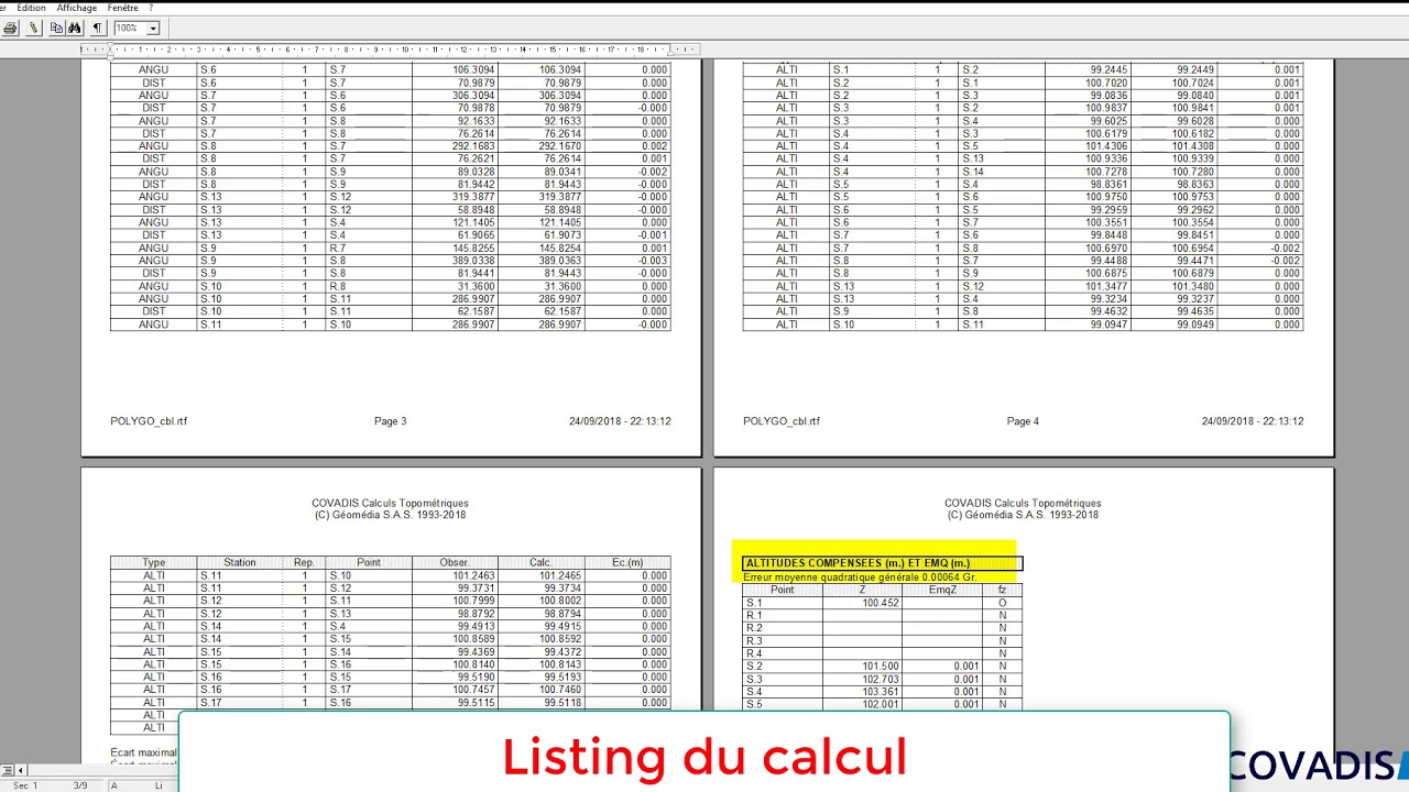 Covadis - calculs topo et géo-codification