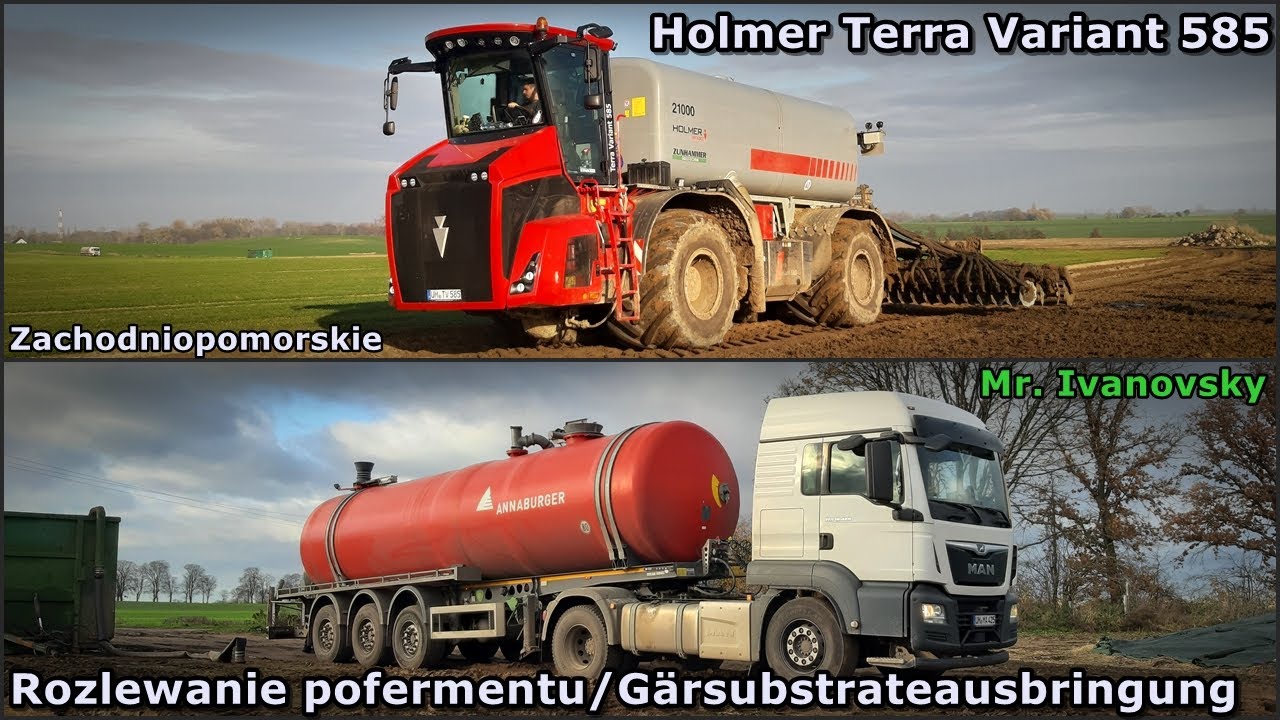 Rozlewanie pofermentu z biogazowni / Holmer Terra Variant 585 - Lohnunternehmen Paul Ihorst