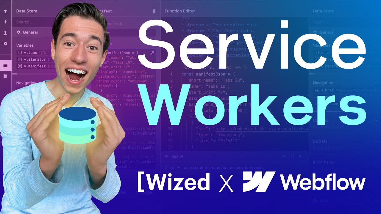 No-Code Service Workers in Webflow & Wized using Subfold