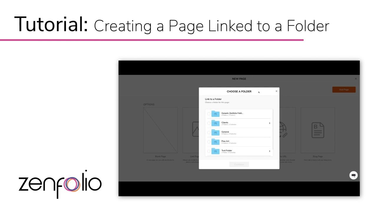 How to Link a Folder of Galleries to a Page in Zenfolio
