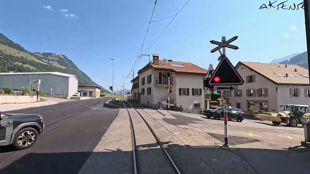 Train Driver view &ndash; Montbovon to Bulle via Gruy&egrave;res Switzerland | Cab ride 4K 60p HDR