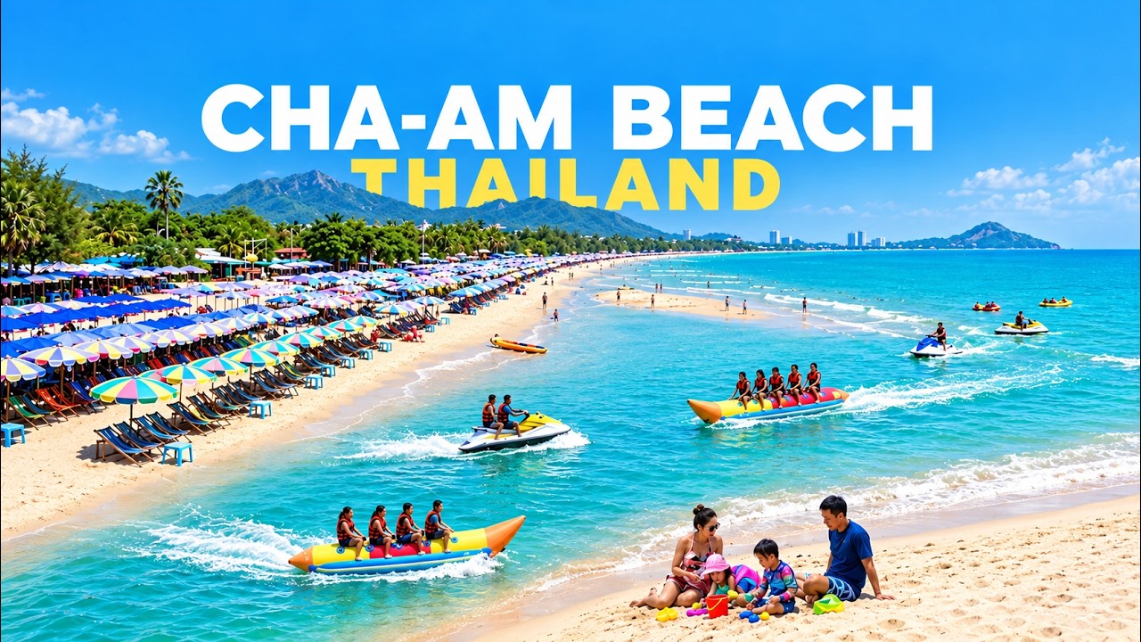 Cha-Am Beach Thailand | Relaxing Seaside Walk | Thailand Beach Walk