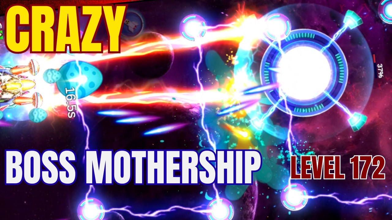 Campaign Level 172 Crazy | Boss Mothership | Galaxy Attack