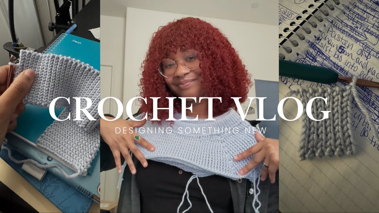 I frogged all of my wips and started designing a new sweater | crochet vlog
