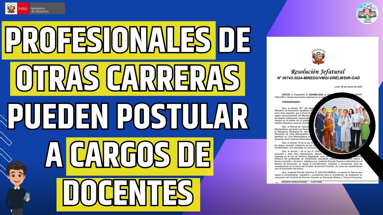 𝗠𝗜𝗡𝗘𝗗𝗨 𝗔𝗨𝗧𝗢𝗥𝗜𝗭𝗔 𝗔 𝗣𝗥𝗢𝗙𝗘𝗦𝗜𝗢𝗡𝗔𝗟𝗘𝗦 𝗗𝗘 𝗢𝗧𝗥𝗔𝗦 𝗖𝗔𝗥𝗥𝗘𝗥𝗔𝗦 𝗣𝗔𝗥𝗔 𝗢𝗖𝗨𝗣𝗔𝗥 𝗖𝗔𝗥𝗚𝗢 𝗗𝗘 𝗗𝗢𝗖𝗘𝗡𝗧𝗘𝗦!!