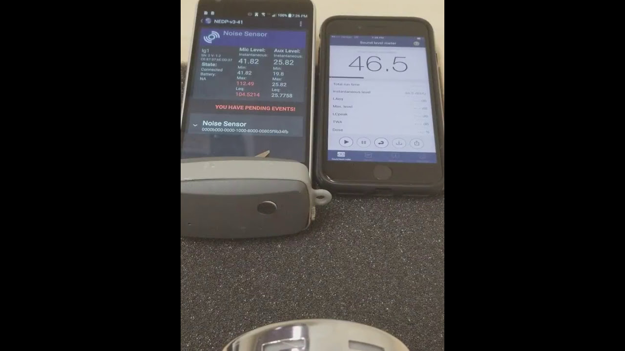 NEDP calibration test with NIOSH iPhone app