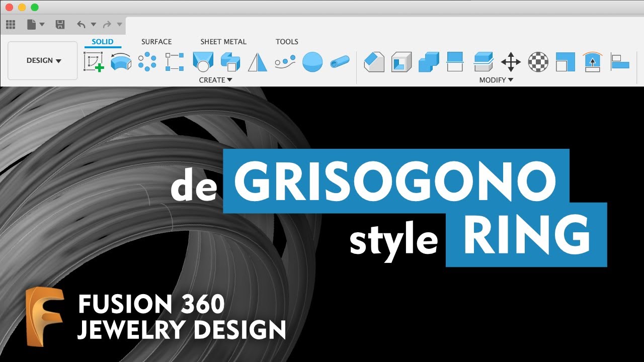 DE GRISOGONO ALLEGRA STYLE RING // Fusion 360 — Jewelry design