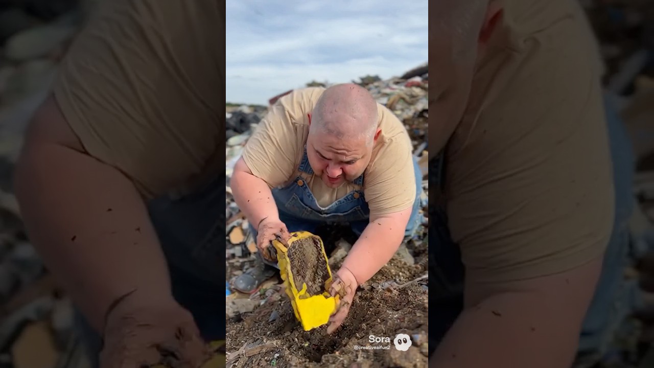 Little pickle finds a dump truck at the dump
