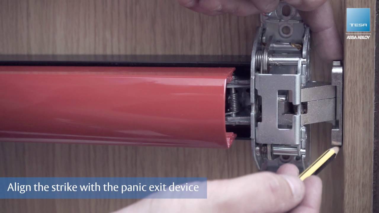One locking point QUICK panic exit device installation &ndash; TESA ASSA ABLOY