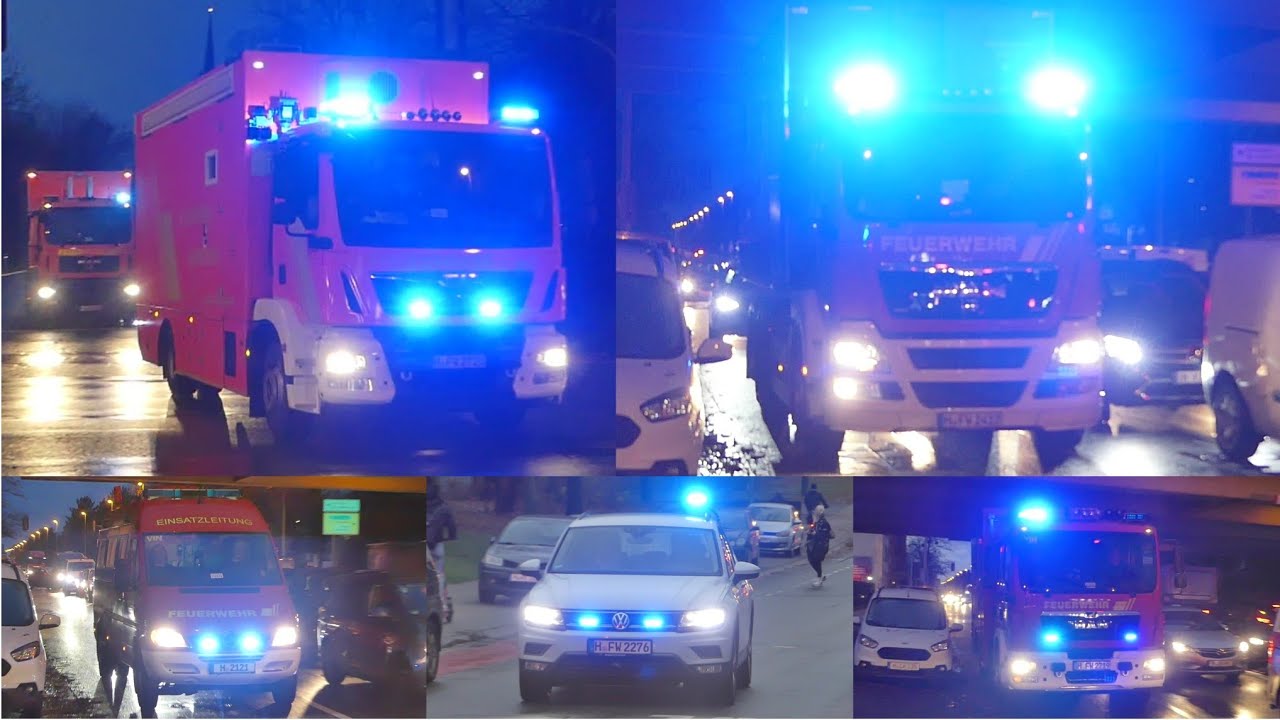 [GROßBRAND HANNOVER B3] Einsatzfahrten zum Großbrand in HANNOVER-LINDEN | WLF, ELW2, PSNV, und mehr!