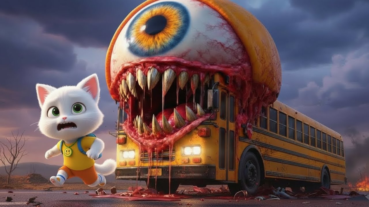 🚌 😨Kitten Encountered A Mutated School Bus Monster On Its Way To School | MiMi Cat Story