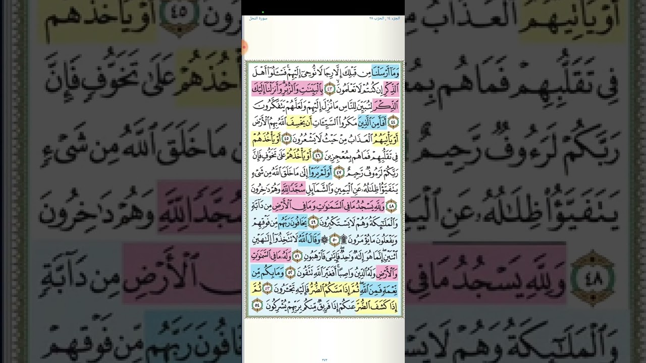 تثبيت وتربيط سورة النحل[الربع الثالث ] و قال الله لا تتخذوا الهين اثنين    . من ايه ٥١ حتى ايه٧٤
