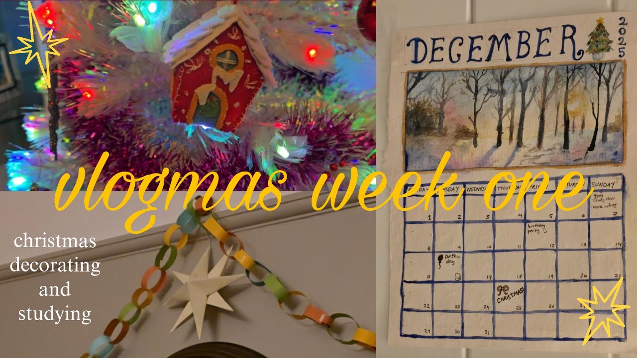 december days | vlogmas, decorating the christmas tree, crafting and studying ✨️
