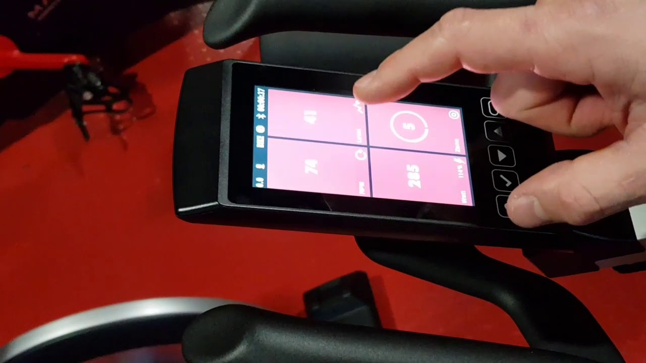 Matrix stationery bike console settings for indoor cycling classes (colour training)