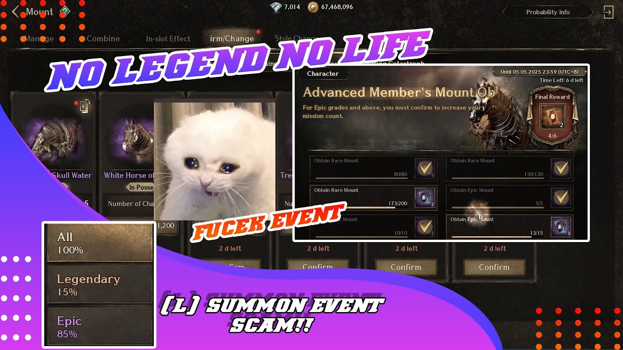 NIGHT CROW GLOBAL | GACHA SUMMOUNT MOUNT  (L) EVENT SUMMON 15% LEGEND