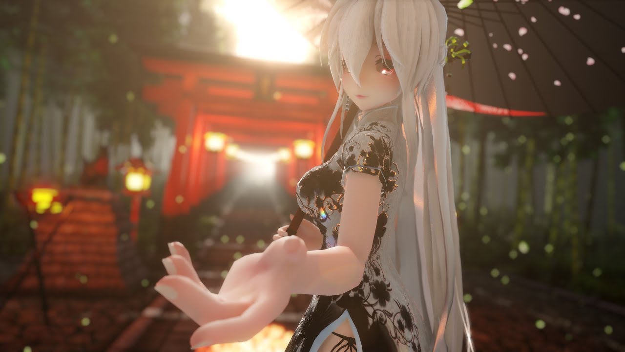 【MMD】極楽浄土 / Gokuraku Jodo - 弱音ハク/Yowane Haku [TDA China Dress]『2KUHD』