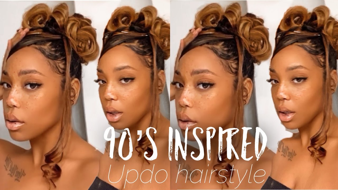 90's Inspired Updo| 90s hairstyle