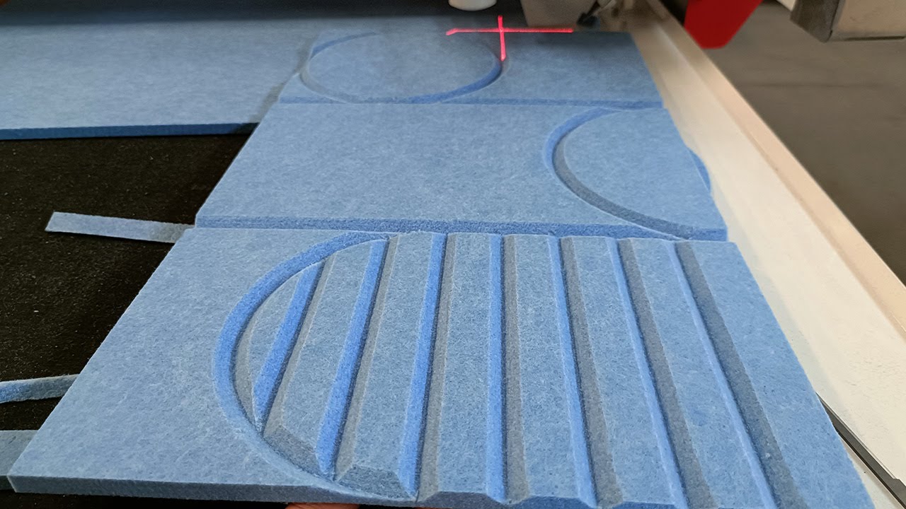 CNC Digital Cutter to Cut and Groove PET Felt Acoustic Panels