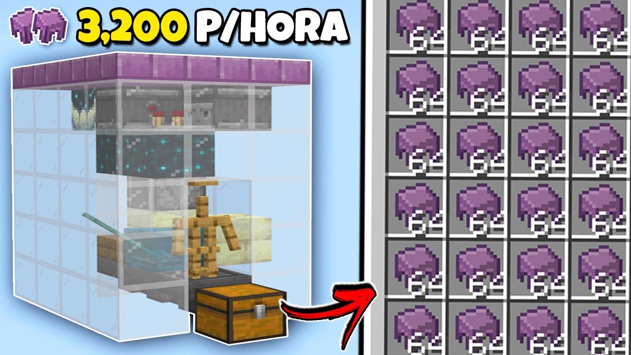 NOVA MELHOR FARM DE SHULKER no Minecraft Bedrock 1.21