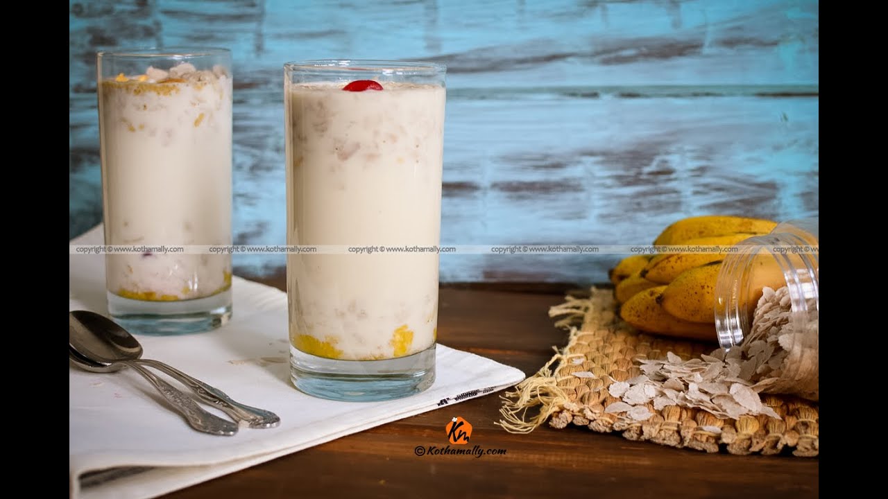 Malabar Special Aval Milk, Rice Flakes Milk Shake, Poha Milk Recipe | Kothamally