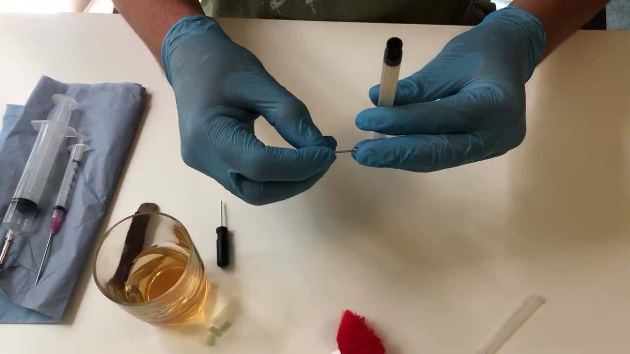 Filling dart syringe, Gewehrspritzen befüllen @ teledart