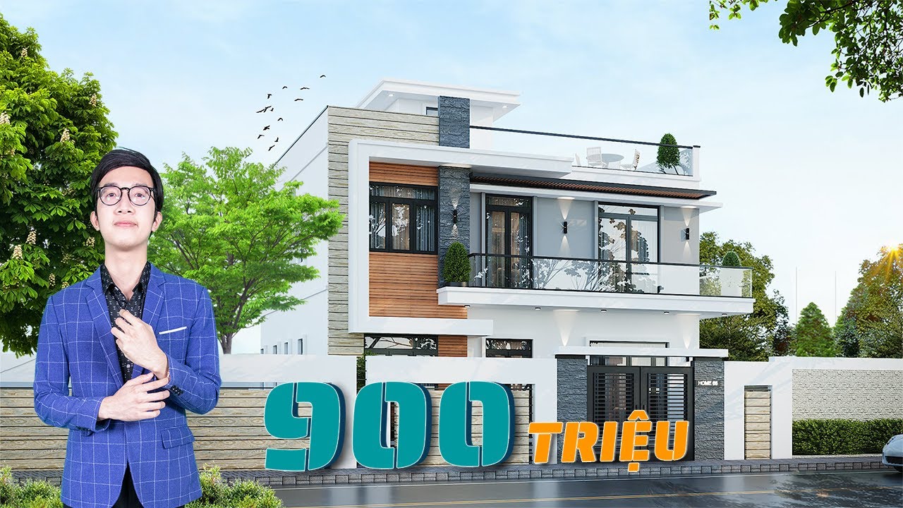 Biệt Thự hiện đại 2,3 tầng thiết kế đẹp chỉ hơn 900tr Trọn Gói với Maxhome | MH00702