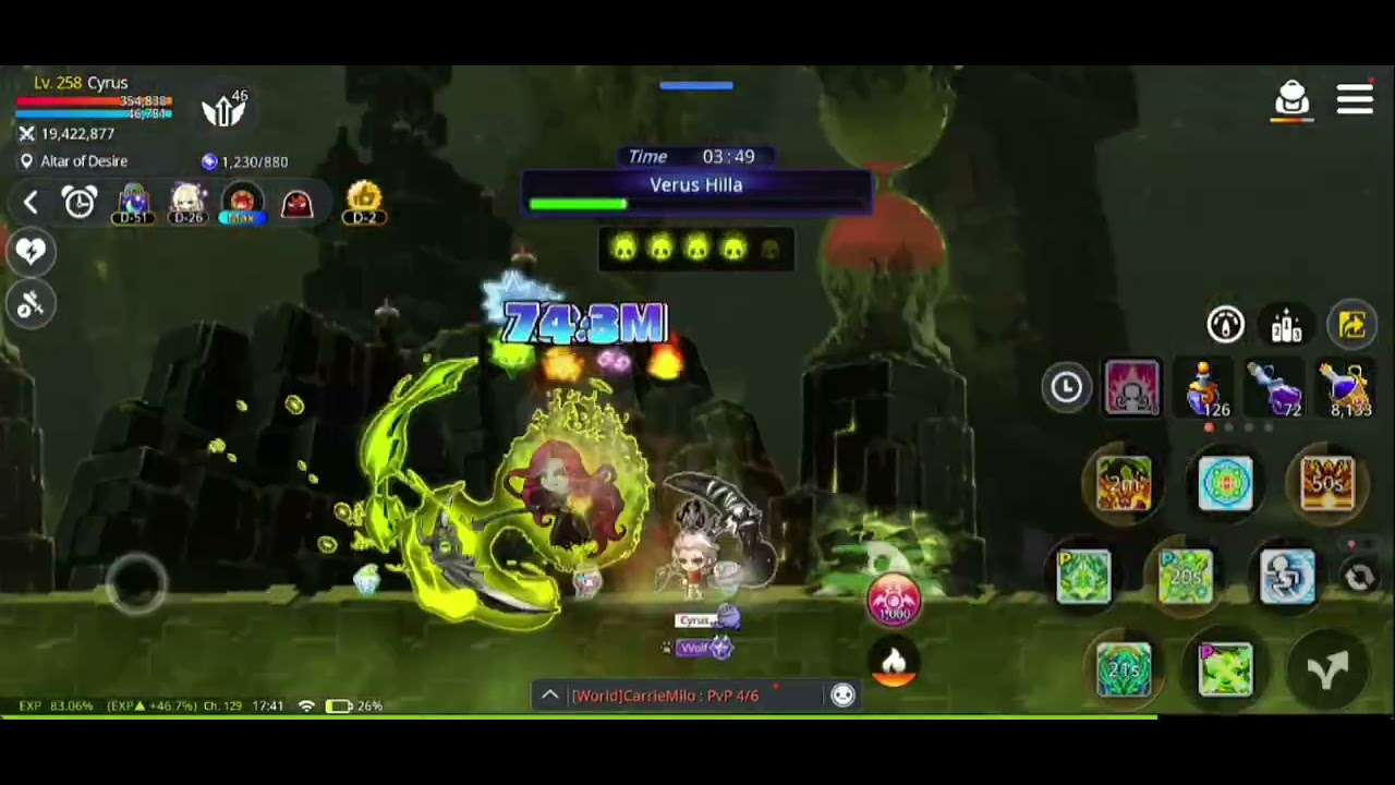 Maplestory M - Normal VHilla First Clear - F2P Firepoison Mage POV