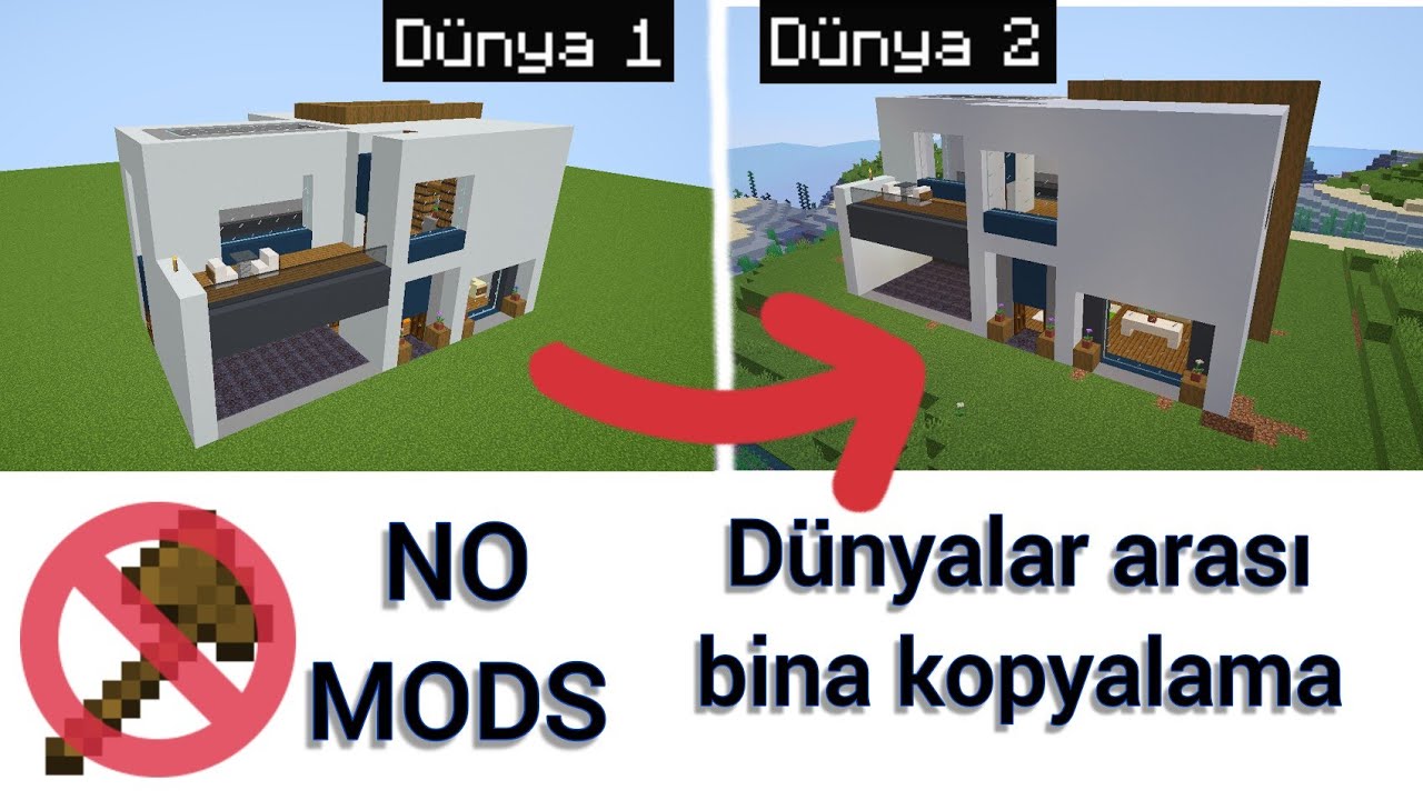 DÜNYALAR ARASI BİNA KLONLAMA NO MODS MİNECRAFT