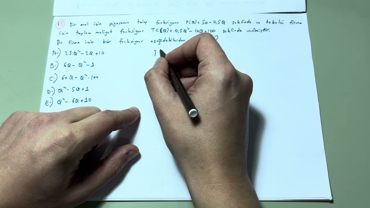 AÖF MATEMATİKSEL İKTİSAT 2023 DÖNEM SONU SINAVI 2. KISIM