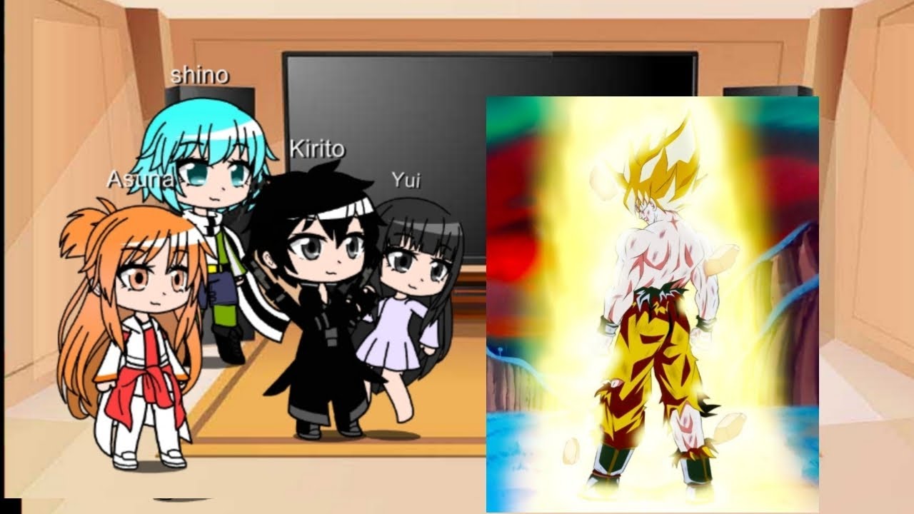 Sword art oline reacciona a goku