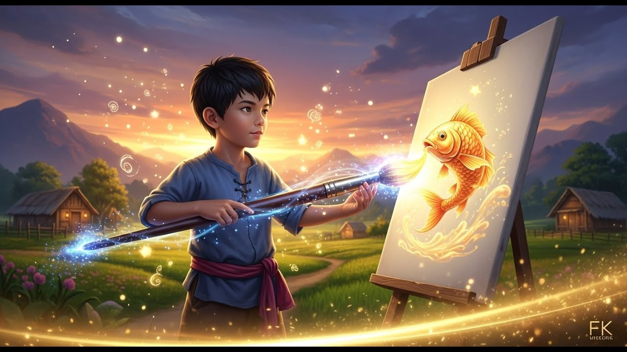 The Magic Paintbrush  | Moral Story for Kids | English Stories | Bedtime Story | Spoken English