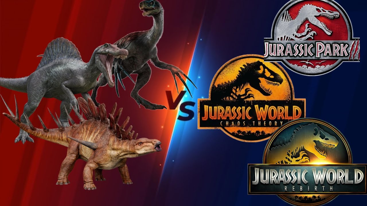 Therizino,​ JP3 Spino &​ Kentrosaurus VS Jurassic Park 3, Choas Theory & Jurassic World Rebirth. 