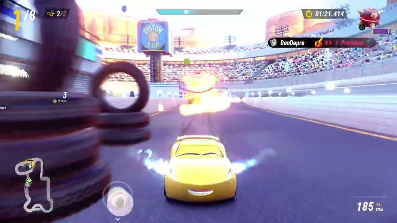 Disney Speedstorm_corrida com a cruz ramirez pela radiador Springs 🏁