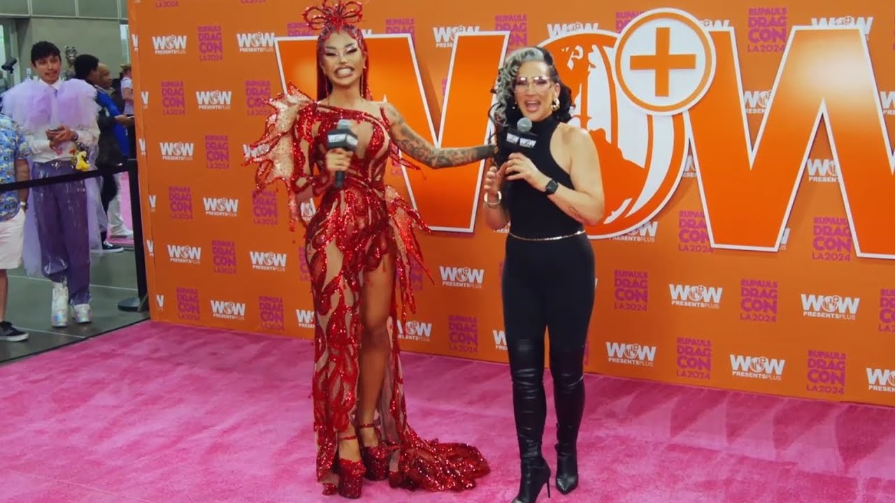 M1ss Jade So and Michelle Visage at the Pink Carpet at DragCon LA 2024