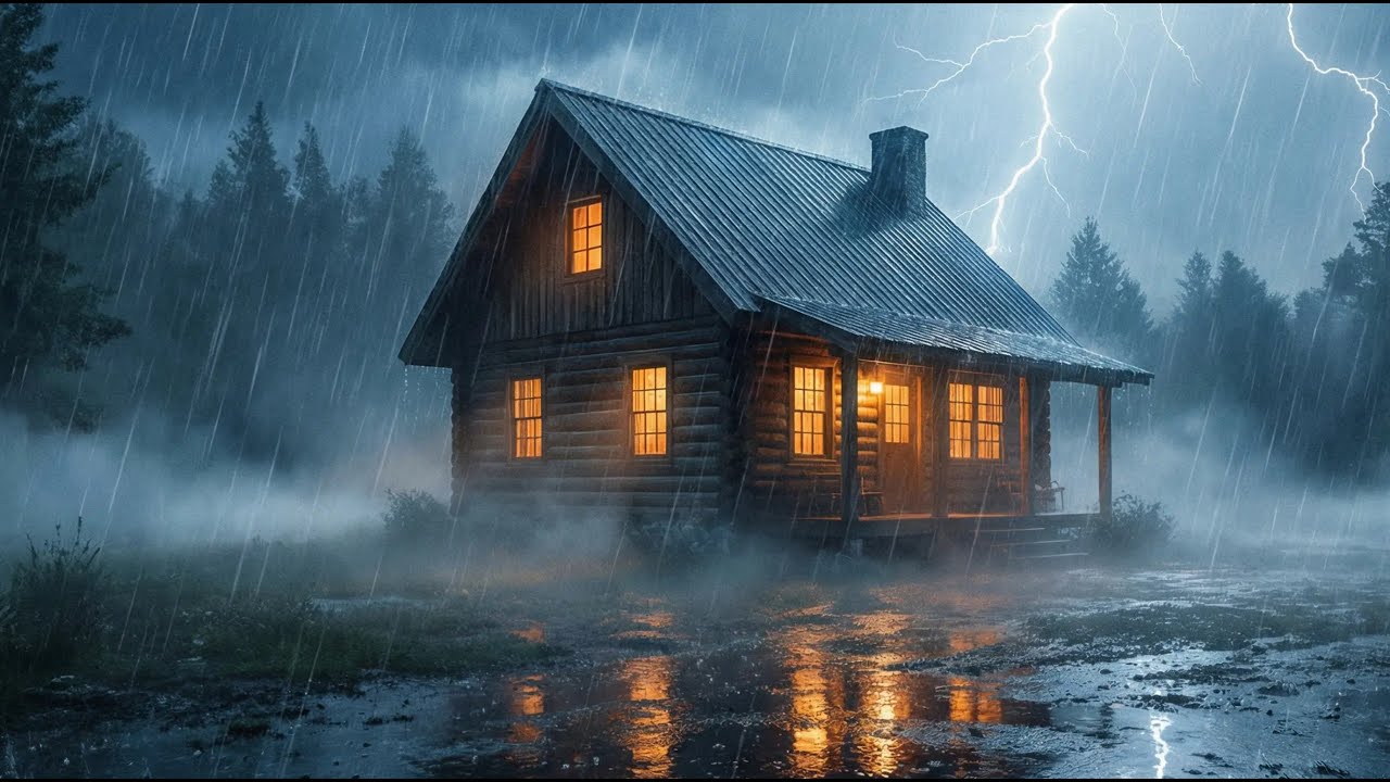 🌙 Heavy Night Rain for Deep Sleep/ No ADS /Insomnia Relief
