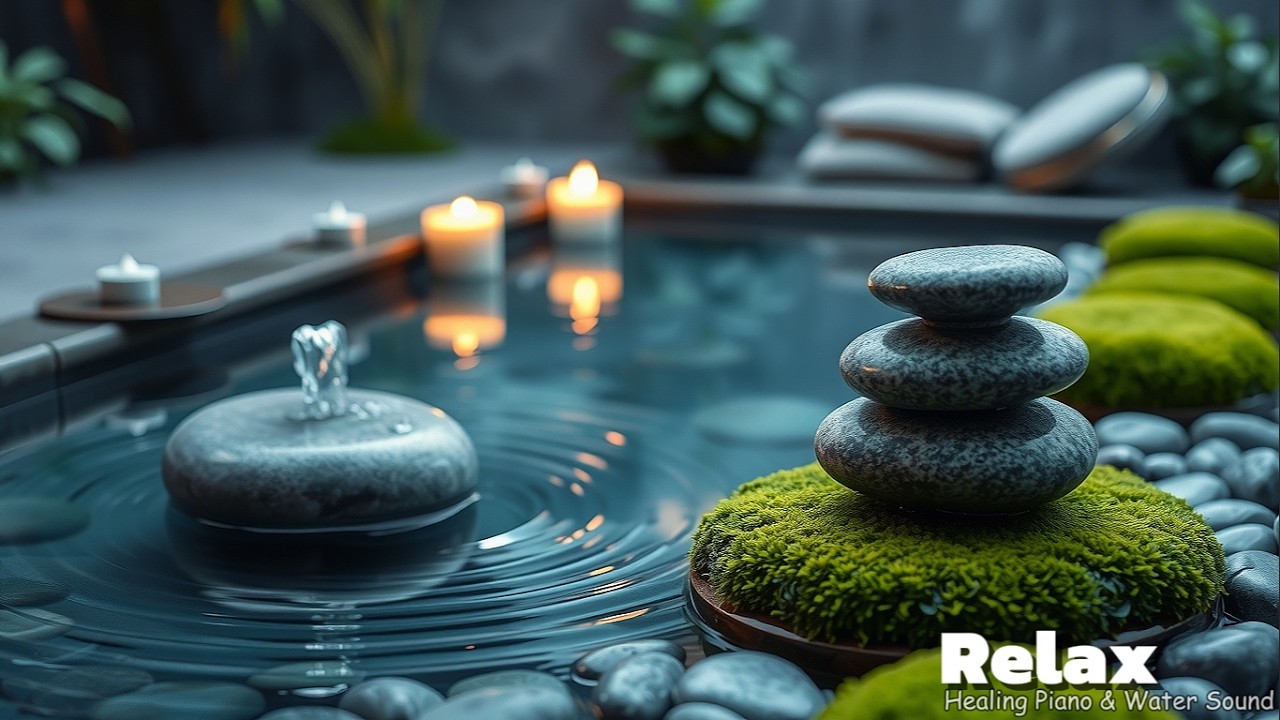 Deep Relaxation & Healing 🌸 Japanese Garden Night Water Sounds