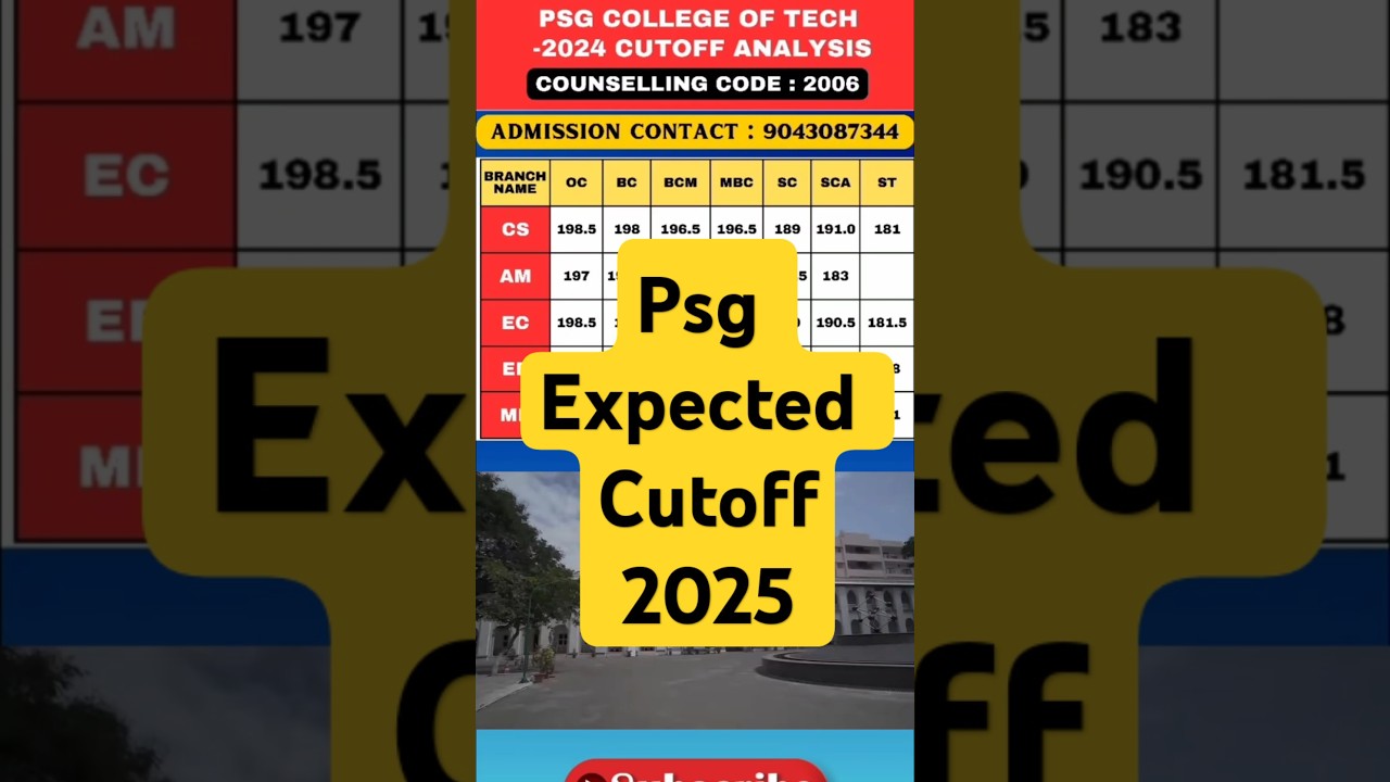 PSG college of tech 2025 expected cutoff #cutoff