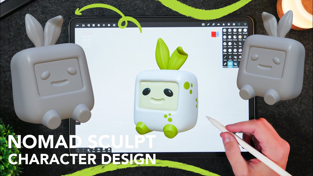 Sculpting Cute Character on iPad Pro With Nomad Sculpt app