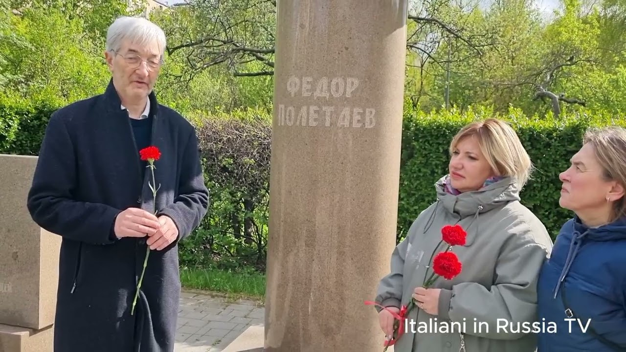 Fiori a Fëdor Poletaev — L’Eroe dell’URSS e dell’Italia! 26.04.2025 | Italiani in Russia
