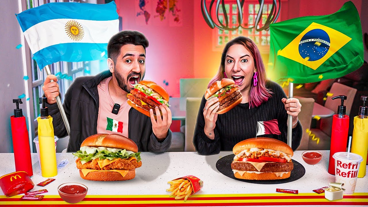 TENTE ACERTAR DE QUAL PAÍS É O LANCHE DO MCDONALD’S DA COPA | Gabriel e Shirley 2.0