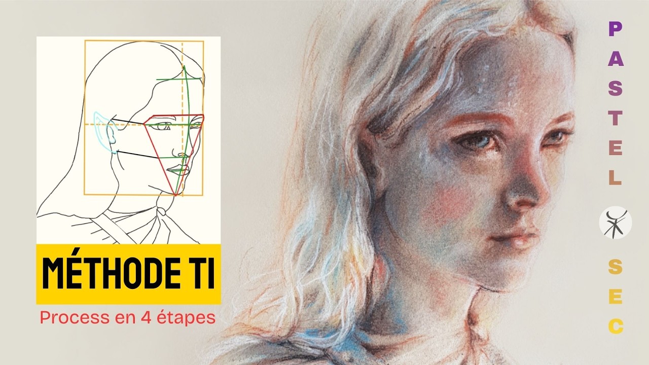 Tuto Pastel sec - Dessiner un visage 3/4 Femme - l'Elfe Galadriel
