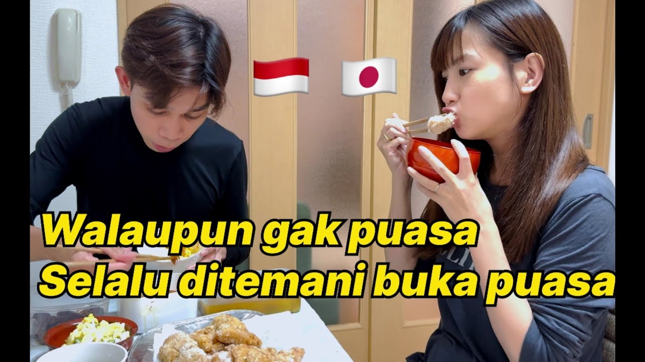 Suasana buka puasa sederhana bareng istri jepang