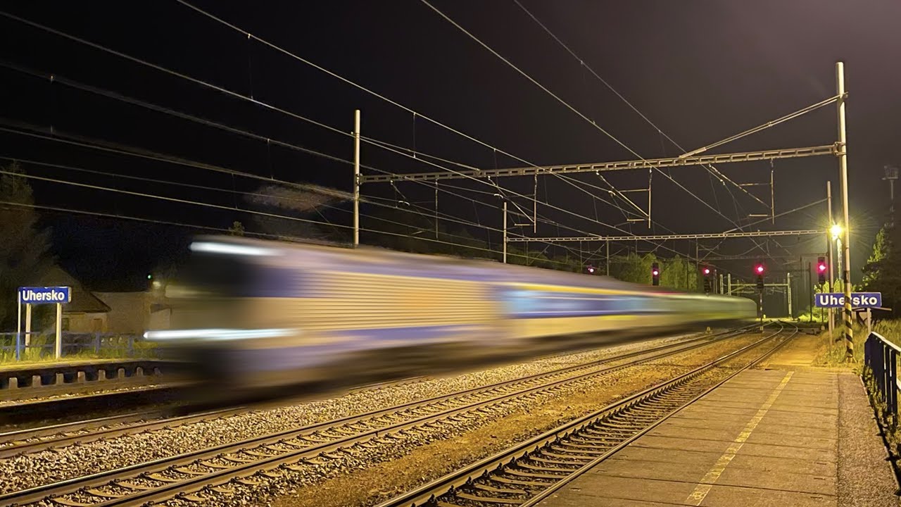 Noční vlaky na trati 010: Uhersko + Sedlíšťka - 20./21.5.2023 / Night Trains in the Czech Republic