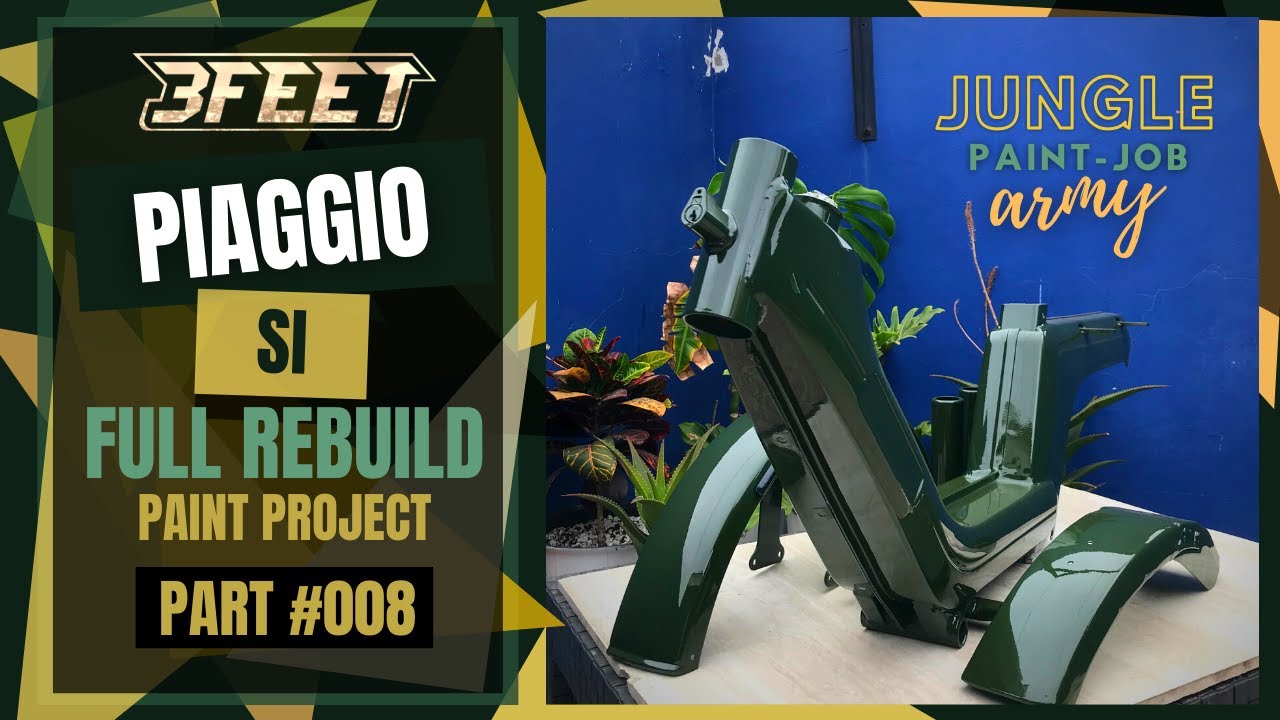 Vlog 47 | Base & Clear coats  | PIAGGIO SI | full rebuild | #08 | Peinture moto صباغة دراجة moped  |