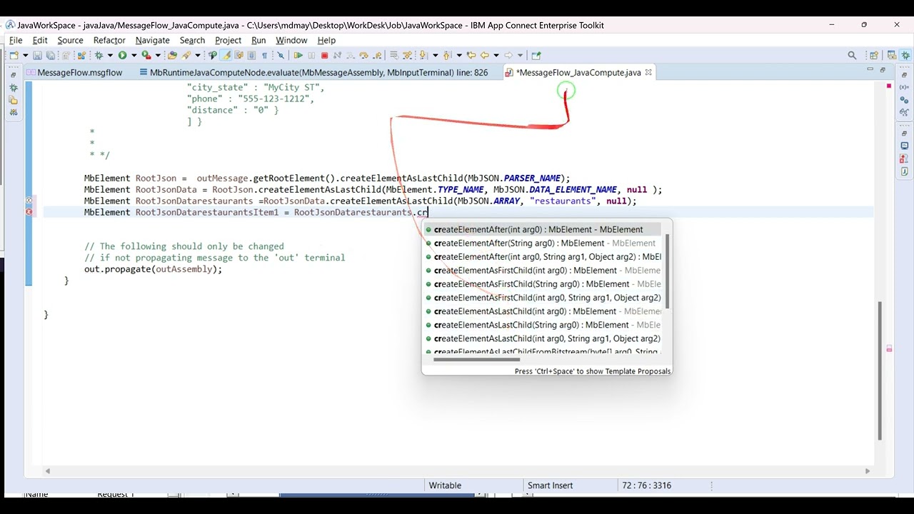21 IBM IIB JAVA Creating a JSON message