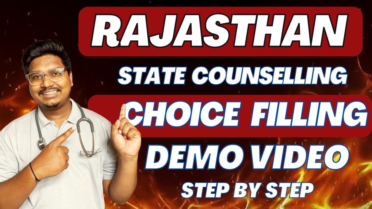 Rajasthan State counselling Choice filling Demo video 🔥|| Dr Counsellor Neet