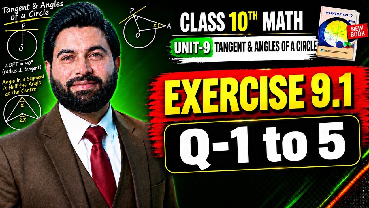 Class 10th Math New Book Ch 9 Exercise 9.1 Question 1 to 5 -10th Maths E.X 9.1 -Tangents of a Circle