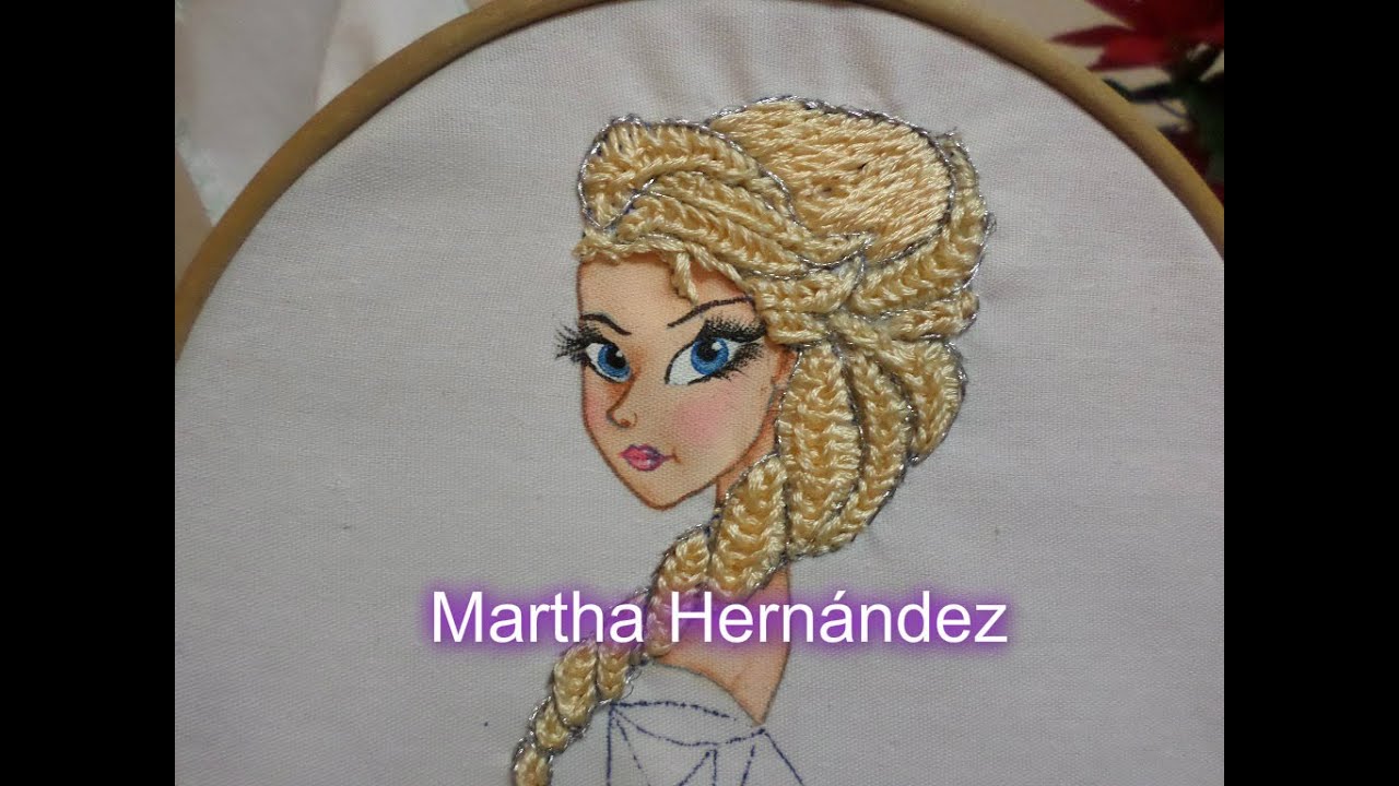 Bordado Fantasía Cabello Elsa Frozen