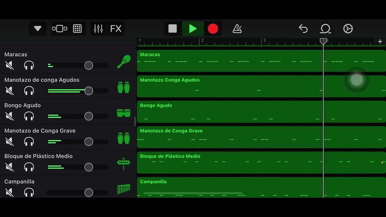 GarageBand Beat Studio Percussion at Same time
