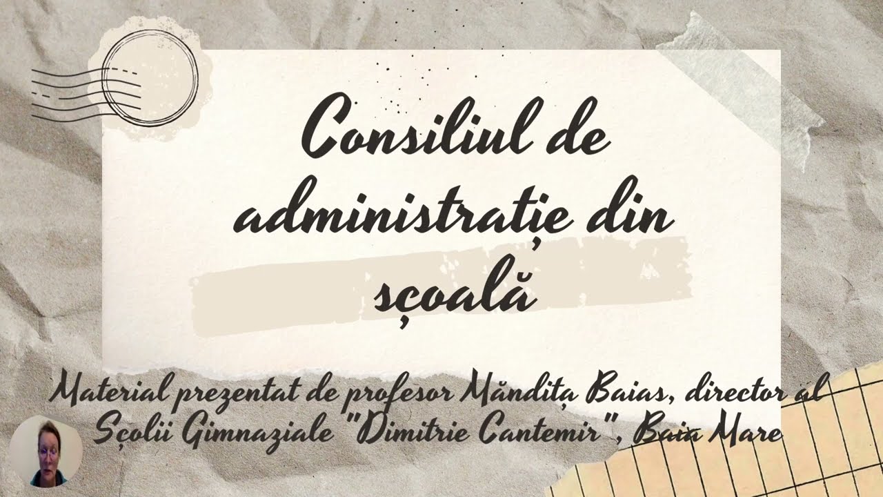 Consiliul de administrație al școlii